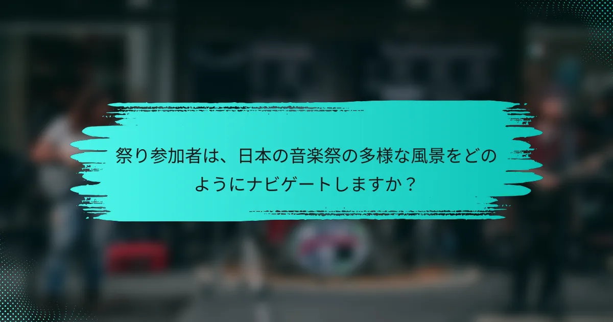 祭り参加者は、日本の音楽祭の多様な風景をどのようにナビゲートしますか？