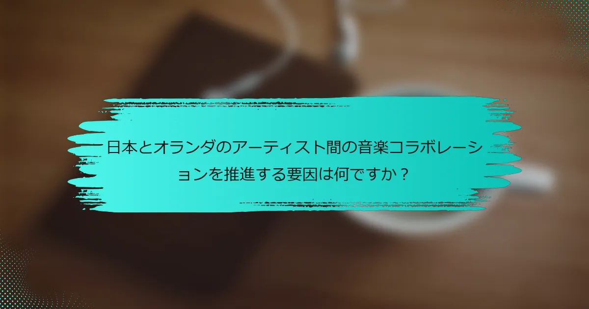 日本とオランダのアーティスト間の音楽コラボレーションを推進する要因は何ですか？