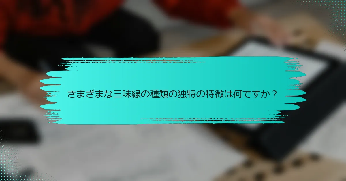 さまざまな三味線の種類の独特の特徴は何ですか？