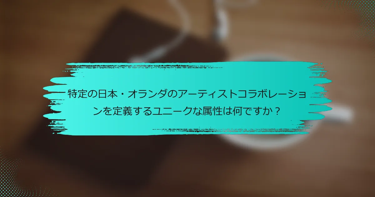 特定の日本・オランダのアーティストコラボレーションを定義するユニークな属性は何ですか？